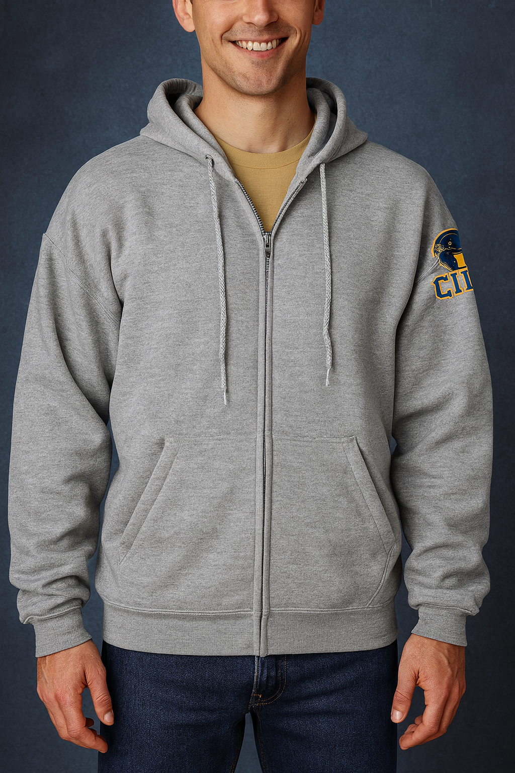 Light Gray Hoodie (Full Zip) - CIU Commencement 2025 S