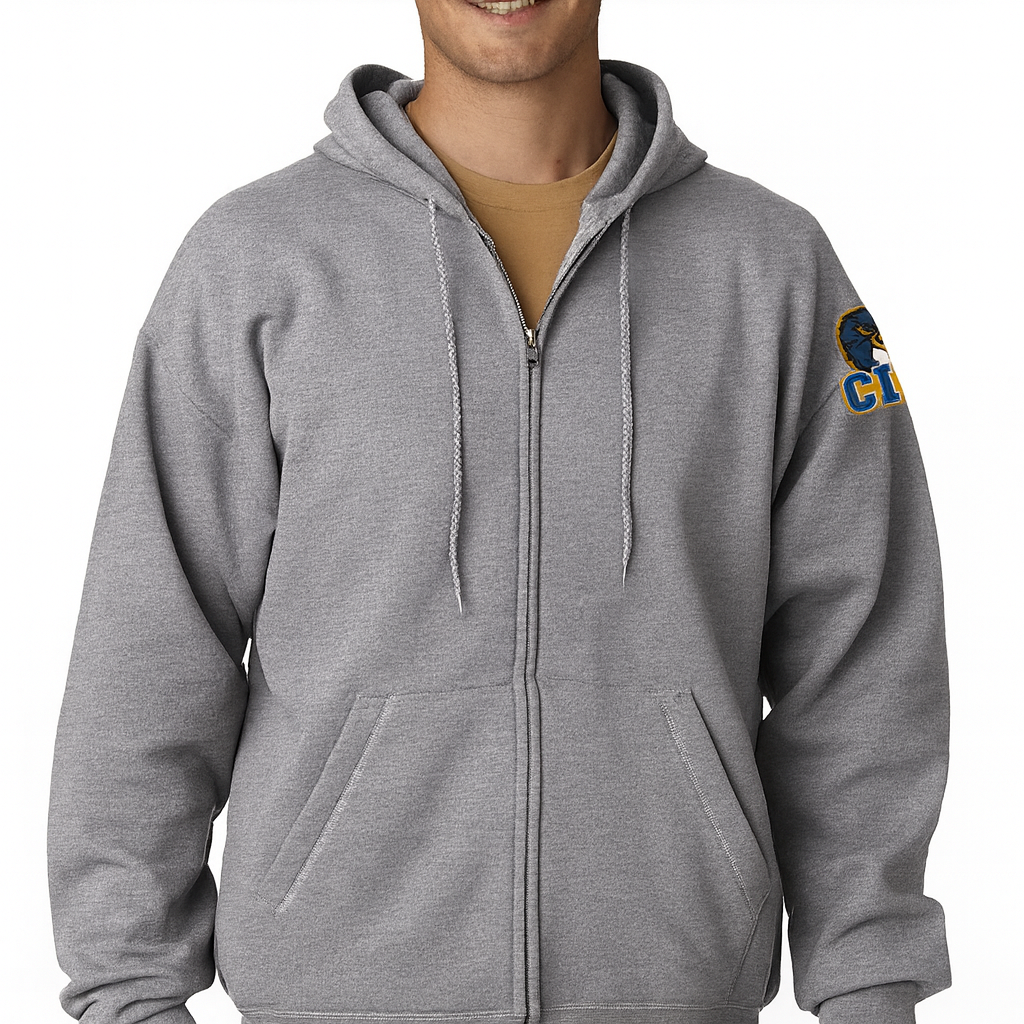 Light Gray Hoodie (Full Zip) - CIU Commencement 2025 S